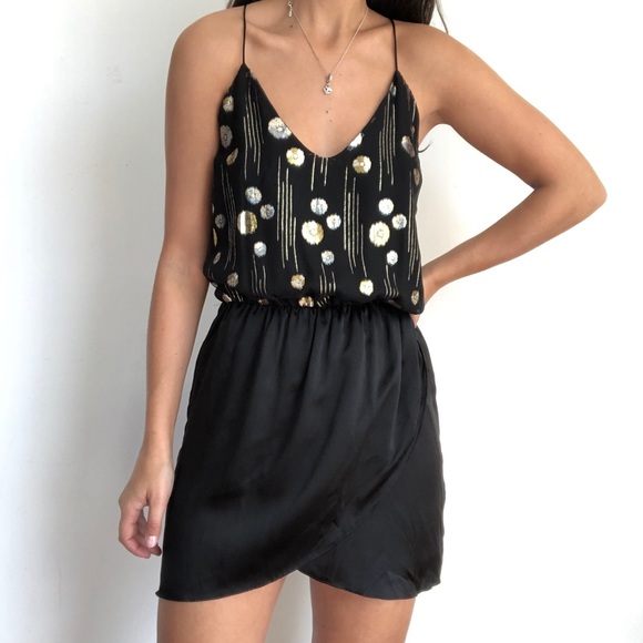 Revolve karina grimaldi black silk dress - Picture 3 of 8